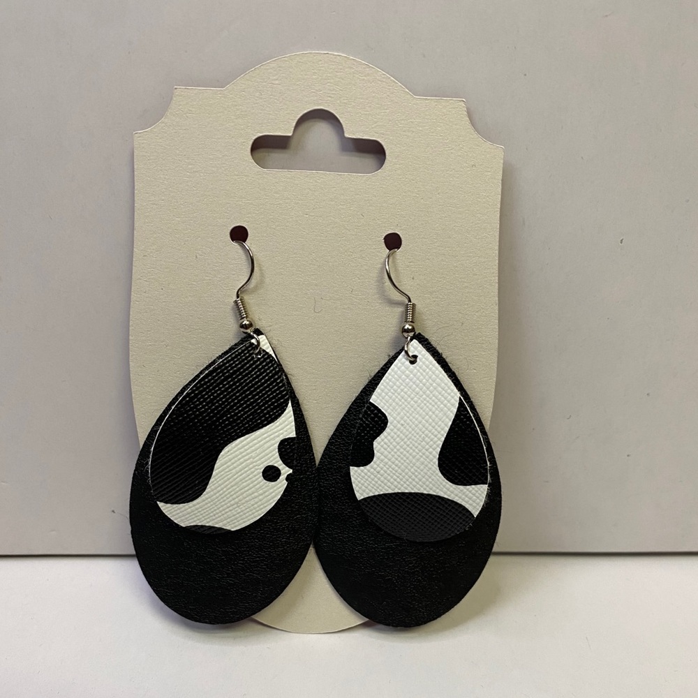 Faux leather earrings